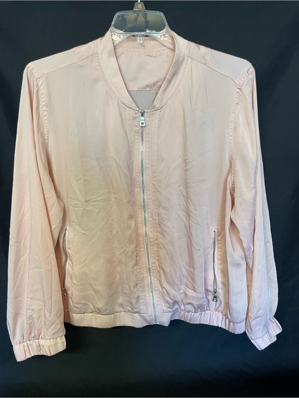 Cato Light Pink Bomber Jacket - Zip Front